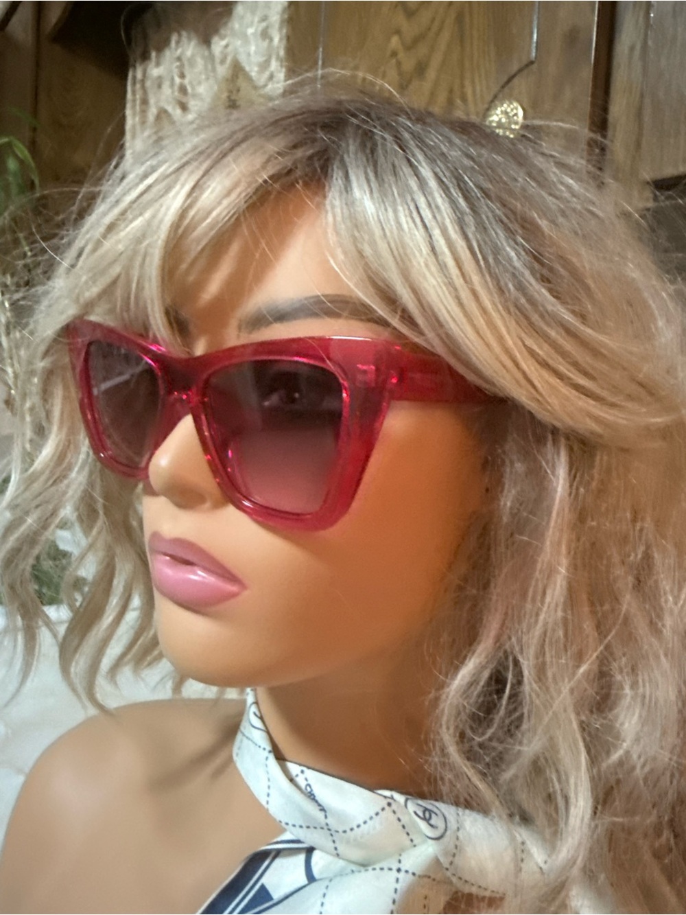 Kurt Geiger Vibrant Pink Cat-Eye Sunglasses